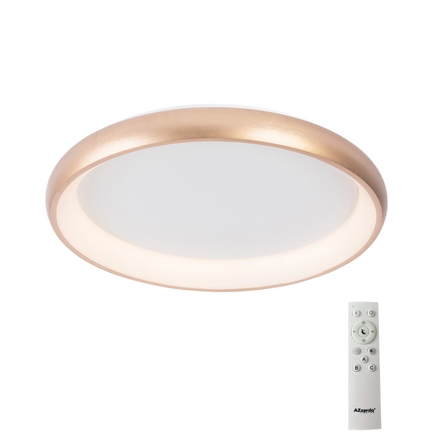 Azzardo AZ5073 - Dimbare LED plafondlamp ANTONIO LED/50W/230V goud + afstandsbediening