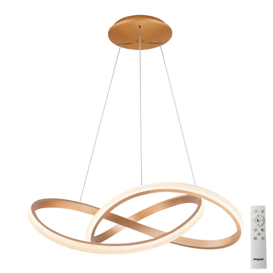 Azzardo AZ5097 - Suspension filaire à intensité variable LED INFINITY LED/80W/230V doré + télécommande