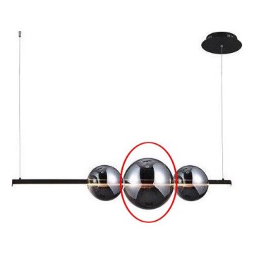 Azzardo - Verre de rechange pour suspension SANDRA noir/chrome - grand d. 22 cm