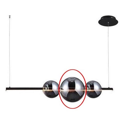Azzardo - Verre de rechange pour suspension SANDRA noir/chrome - grand d. 22 cm