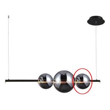 Azzardo - Verre de rechange pour suspension SANDRA noir/chrome - petit d. 15 cm