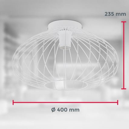 B.K. Licht 1399 - Hanglamp voor Oppervlak Montage RETRO 1xE27/40W/230V wit