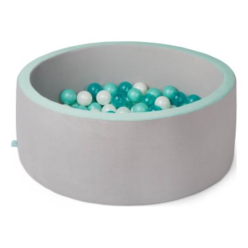 B-Toys - Droog zwembad voor kinderen met speelballen diameter 89 cm grijs/turquoise