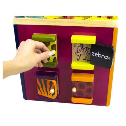 B-Toys - Interactieve kubus Zoo rubber vijg