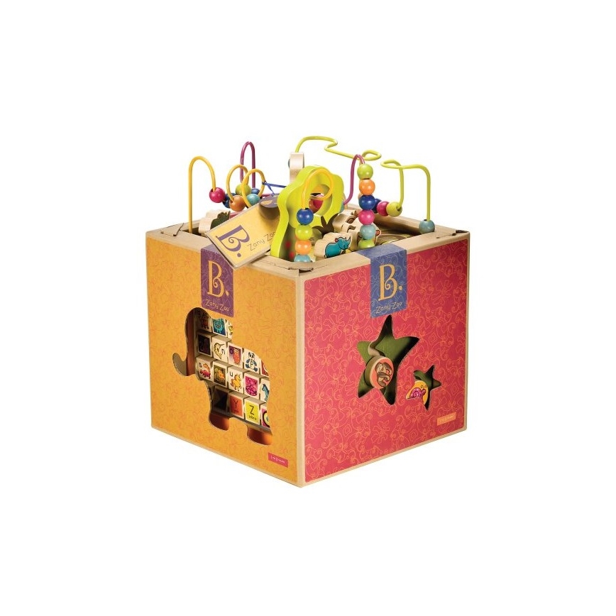 B-Toys - Interactieve kubus Zoo rubber vijg