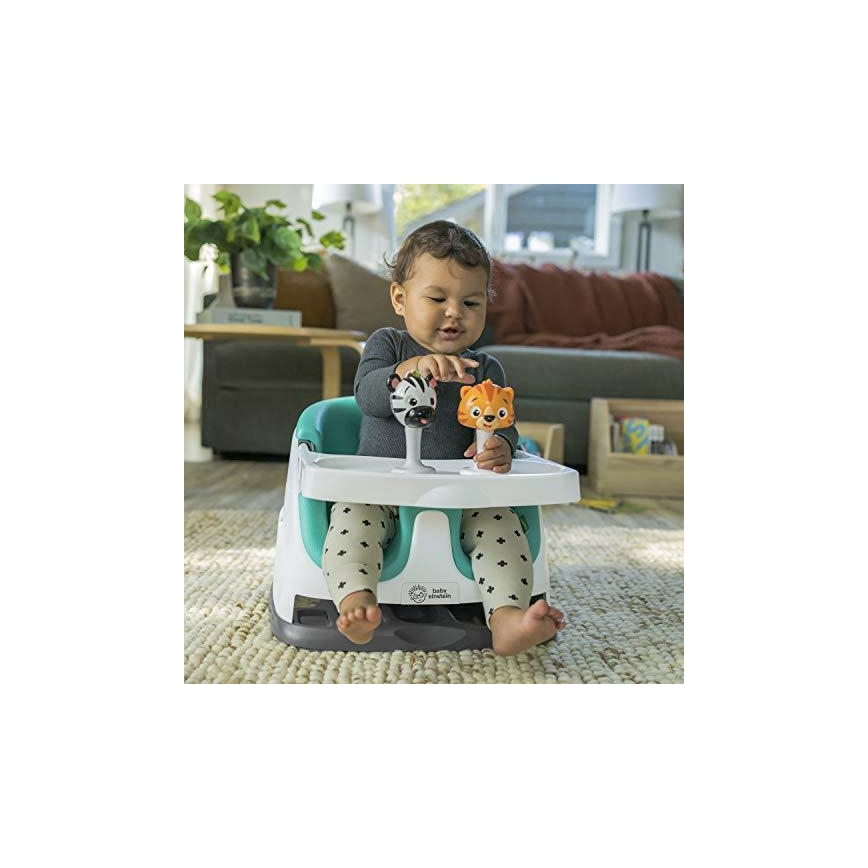 Baby Einstein - Eetkamerstoelkussen met 2 speeltjes 2in1 DINE&DISCOVER