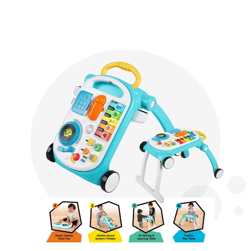 Baby Einstein - Loopwagentje met activiteiten 4in1 MUSICAL MIX ‘N ROLL 3xAA