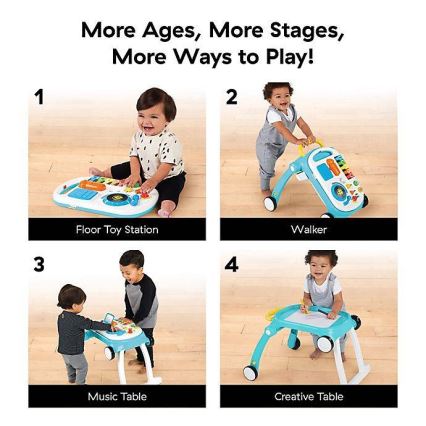 Baby Einstein - Loopwagentje met activiteiten 4in1 MUSICAL MIX ‘N ROLL 3xAA