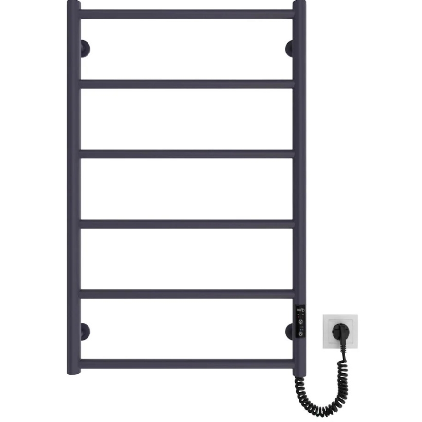 Badkamer handdoekradiator CLASSIC 110W/230V 81x52 cm RVS/antraciet, rechts