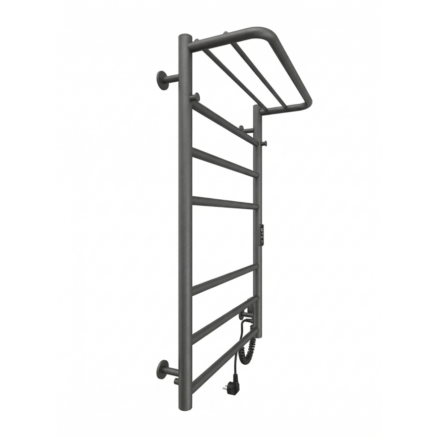 Badkamer handdoekradiator HOME 95W/230V 77x53 cm RVS/antraciet, rechts