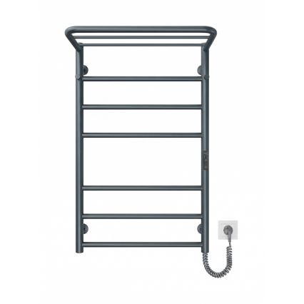Badkamer handdoekradiator HOME 95W/230V 77x53 cm RVS/antraciet, rechts