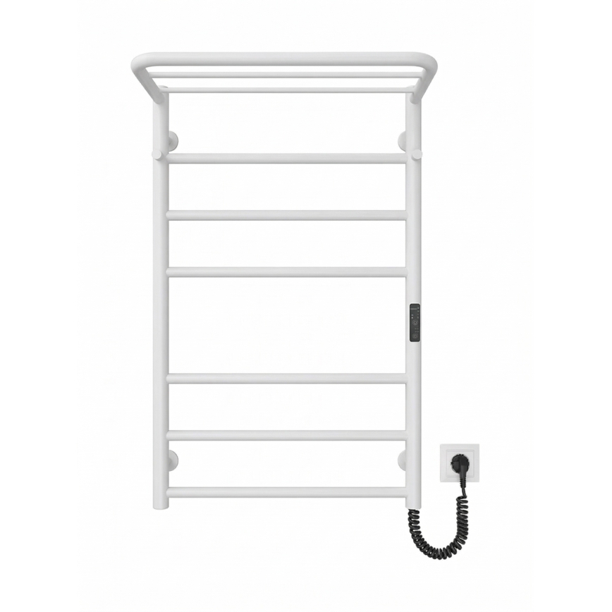 Badkamer handdoekradiator HOME 95W/230V 77x53 cm RVS/wit rechts
