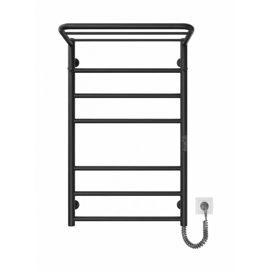 Badkamer handdoekradiator HOME 95W/230V 77x53 cm RVS/zwart rechts