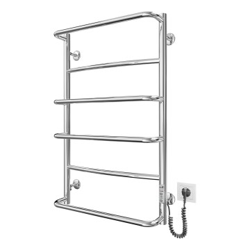 Badkamer handdoekradiator LUX 105W/230V 80x53 cm roestvrij staal/glanzend chroom rechts