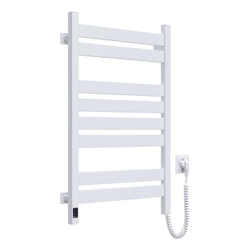 Badkamer handdoekradiator met thermostaat LARGO 432W/230V 80,6 cm IP44 wit rechts hoekig