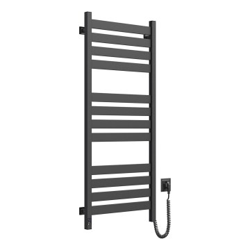 Badkamer handdoekradiator met thermostaat LARGO 541W/230V 120,6 cm IP44 zwart rechts vierkant