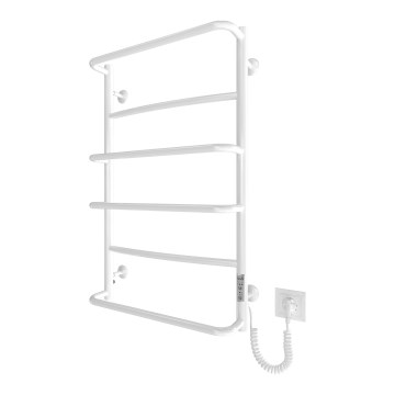 Badkamer ladderradiator LUX 105W/230V 80 x 53 cm rvs/wit, rechts