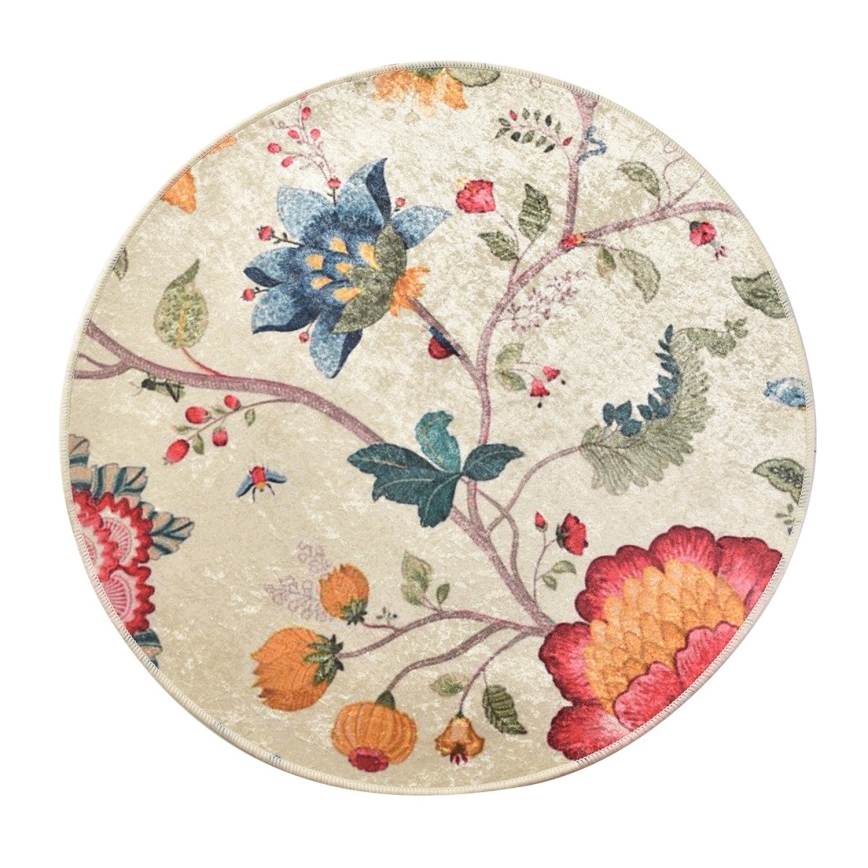 Badkamer mat ARYA diameter 100 cm kleurrijk