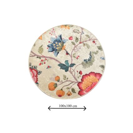 Badkamer mat ARYA diameter 100 cm kleurrijk