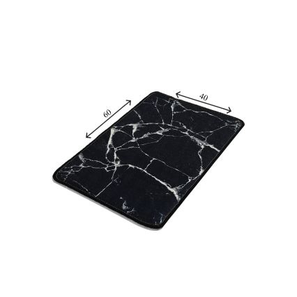 Badkamer mat MARBLE 40x60 cm zwart