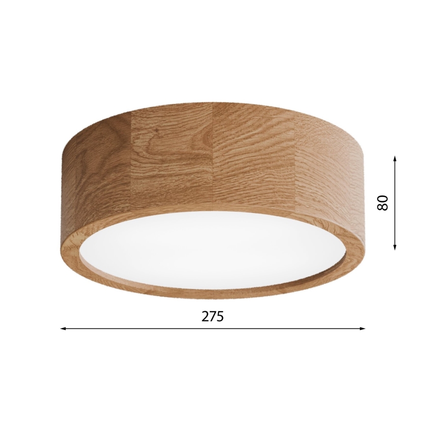 Badkamer plafondlamp CLEO 2xE27/24W/230V IP54 diameter 27,5 cm eiken