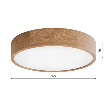 Badkamer plafondlamp CLEO 4xE27/24W/230V IP54 diameter 47,5 cm eiken
