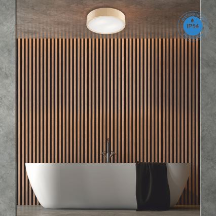 Badkamer plafondlamp NATURAL 3xE27/15W/230V IP54 grenen ø 37 cm