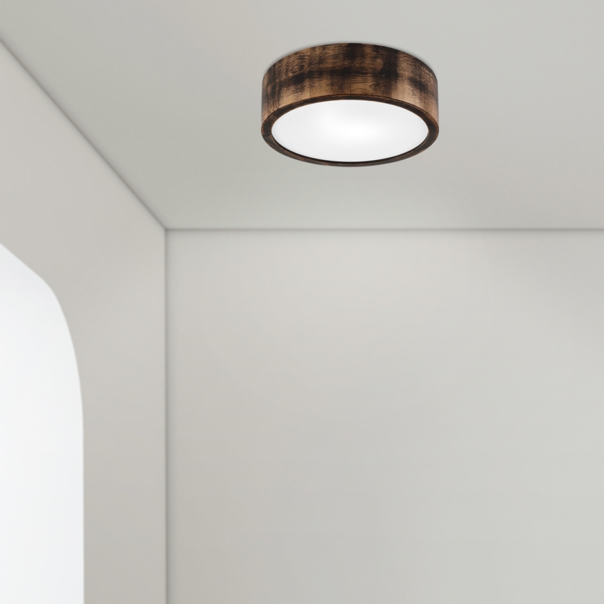 Badkamer plafondlamp OAK SMOKY 2xE27/15W/230V IP54 Ø 27,5 cm eiken/bruin
