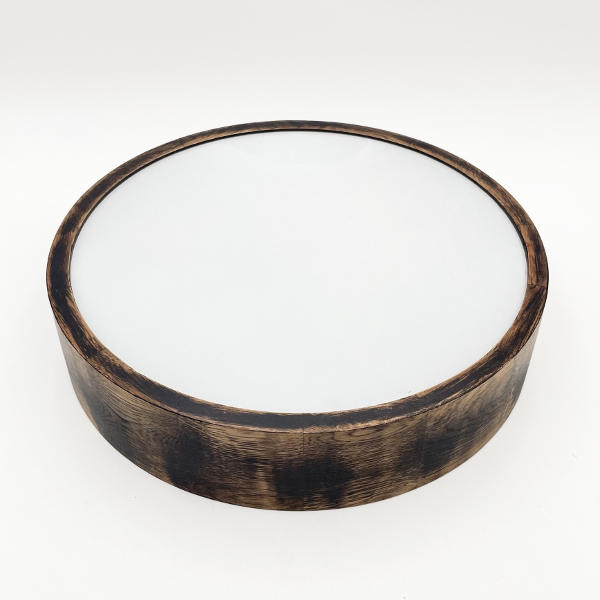 Badkamer plafondlamp OAK SMOKY 3xE27/15W/230V IP54 ø 37,5 cm eiken/bruin