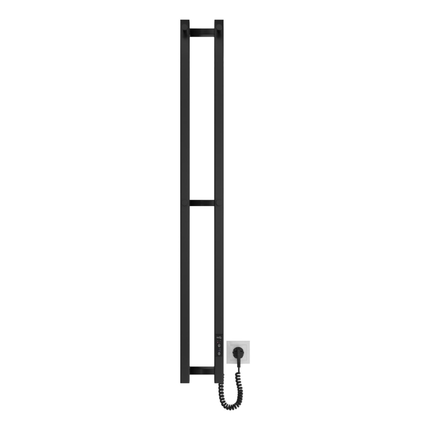Badkamer radiator HF SLIM 80W/230V 117x14 cm zwart hoekig