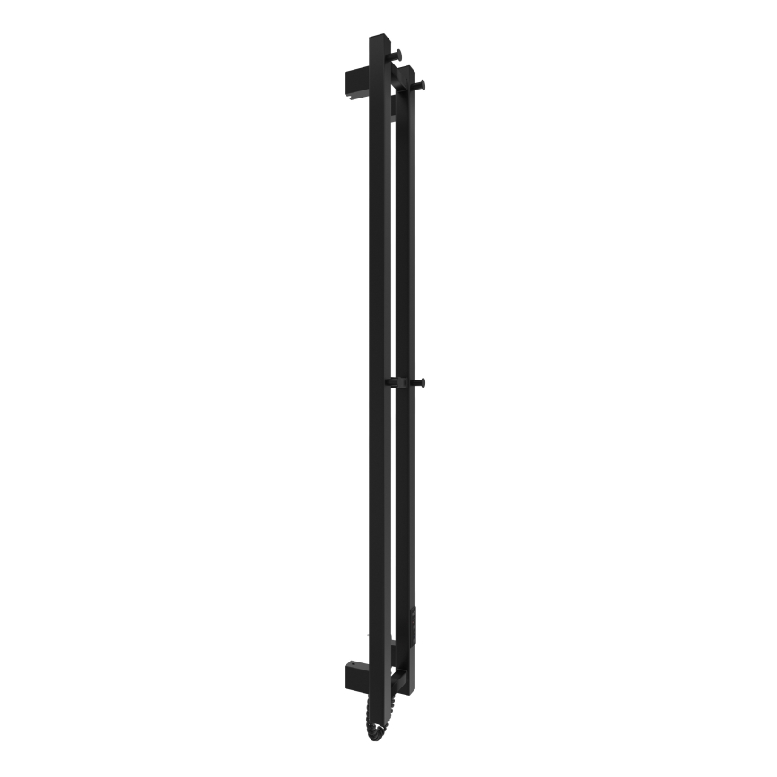 Badkamer radiator HF SLIM 80W/230V 117x14 cm zwart hoekig