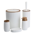 Badkamer set ALISON 5 st. wit/bruin