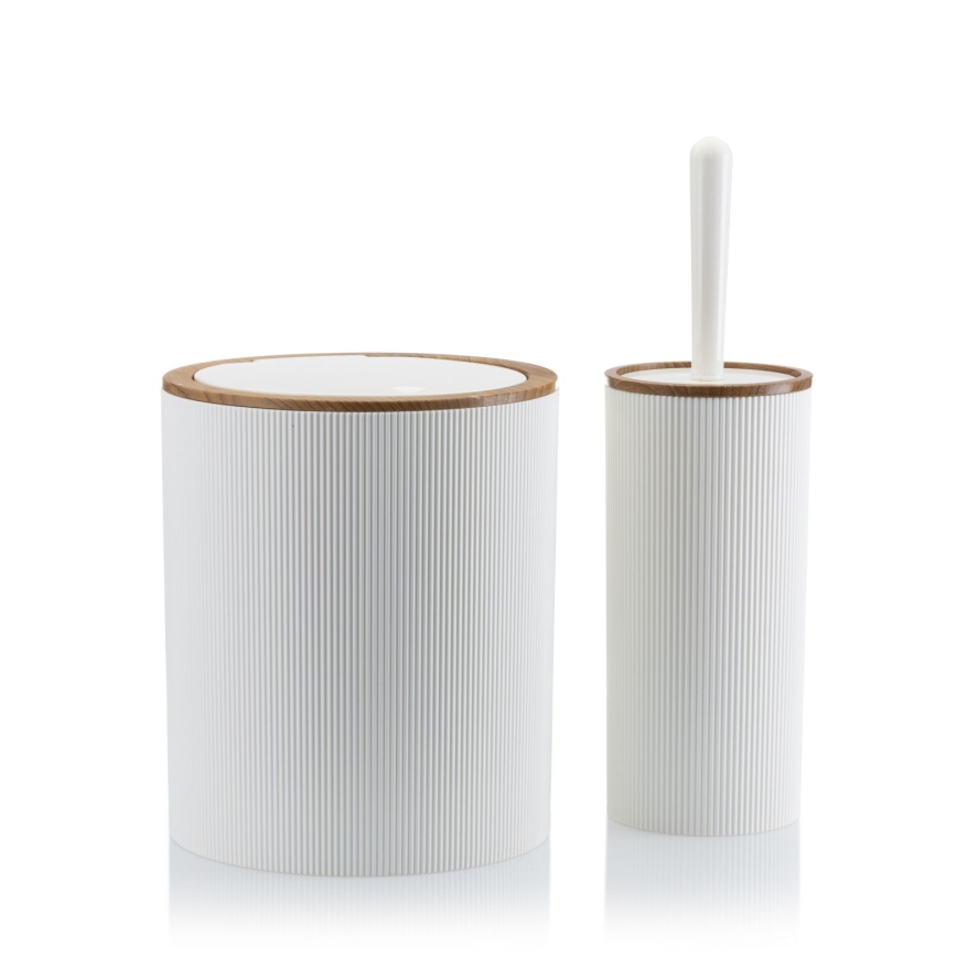 Badkamer set ALISON 5 st. wit/bruin