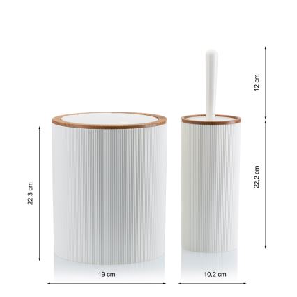Badkamer set ALISON 5 st. wit/bruin