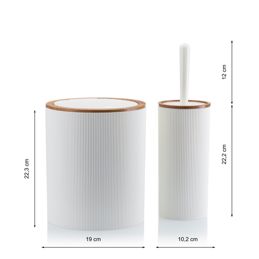 Badkamer set ALISON 5 st. wit/bruin