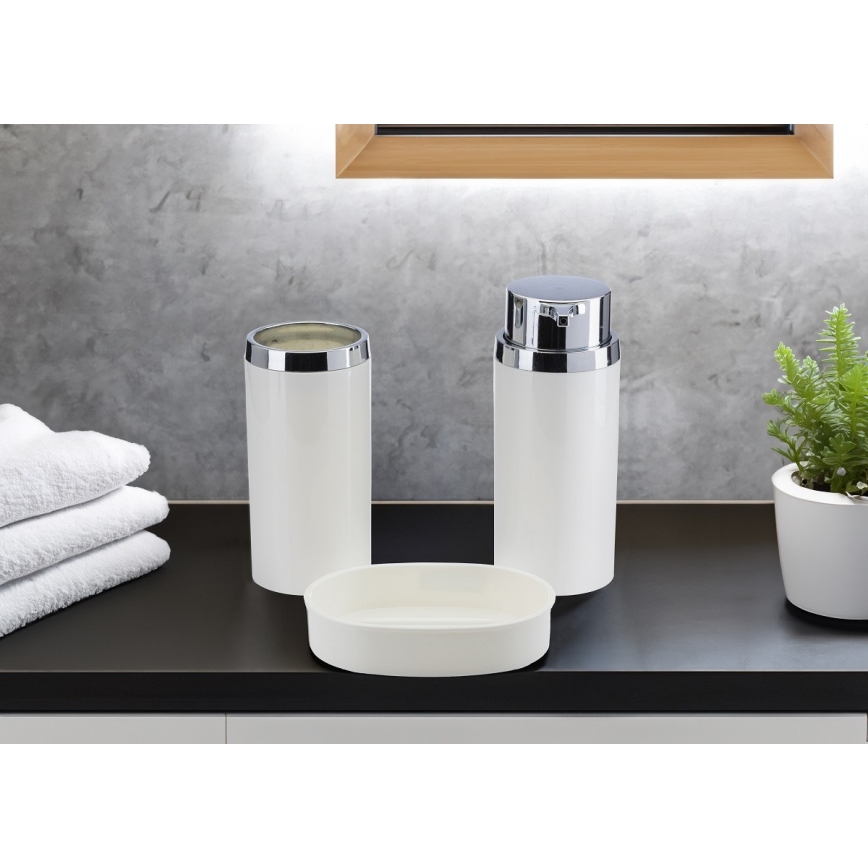 Badkamer set CARMEN 5 st. wit/glanzend chroom