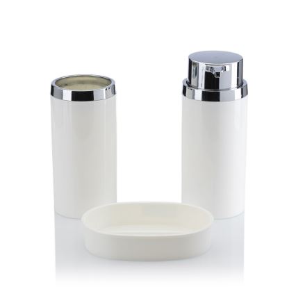 Badkamer set CARMEN 5 st. wit/glanzend chroom