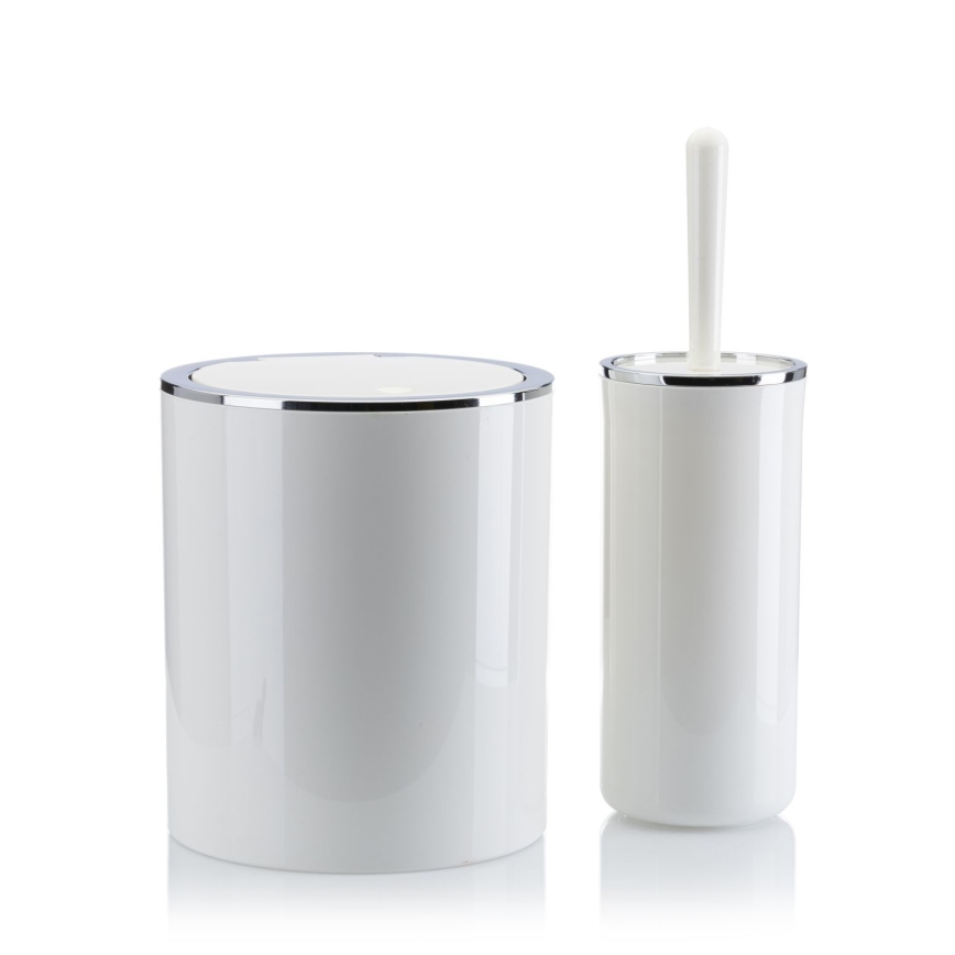 Badkamer set CARMEN 5 st. wit/glanzend chroom