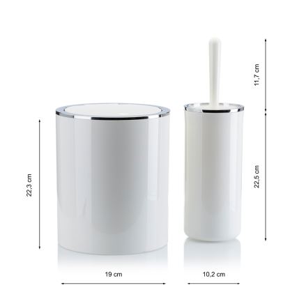 Badkamer set CARMEN 5 st. wit/glanzend chroom
