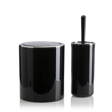 Badkamer set CARMEN 5 st. zwart/glanzend chroom