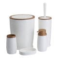 Badkamer set CAROL 5 st. wit/bruin