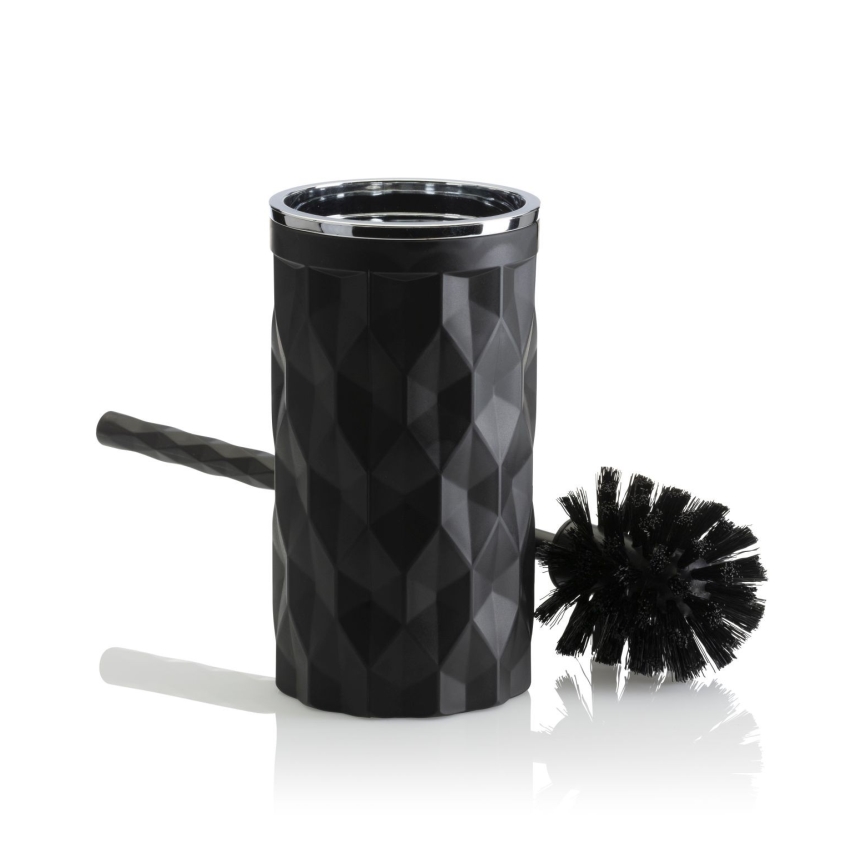 Badkamer set REINA 5 st. zwart/glanzend chroom