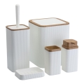 Badkamer set ZOYA 5 st. wit/bruin