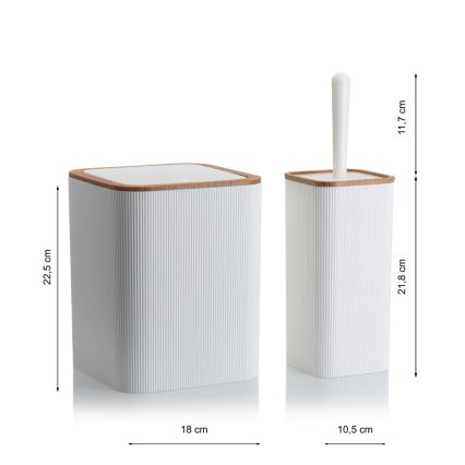 Badkamer set ZOYA 5 st. wit/bruin