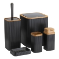 Badkamer set ZOYA 5 st. zwart/bruin