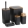 Badkamer set ZOYA 5 st. zwart/bruin