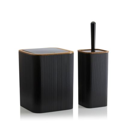 Badkamer set ZOYA 5 st. zwart/bruin