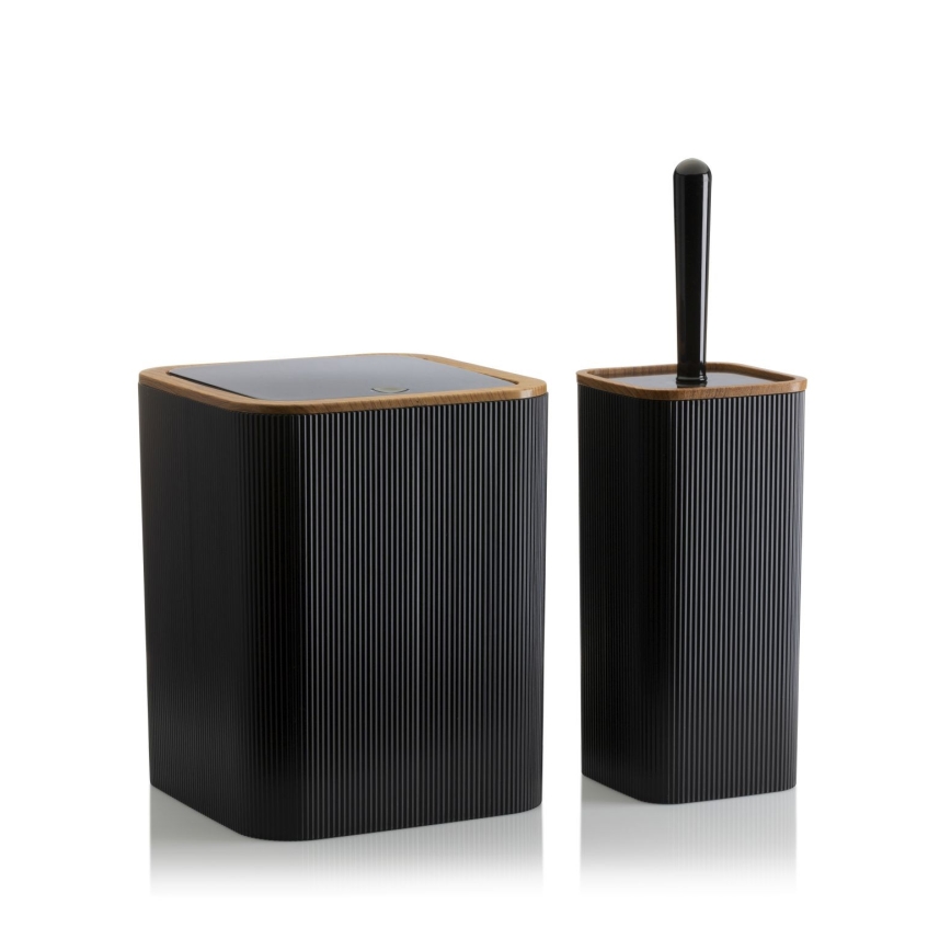Badkamer set ZOYA 5 st. zwart/bruin
