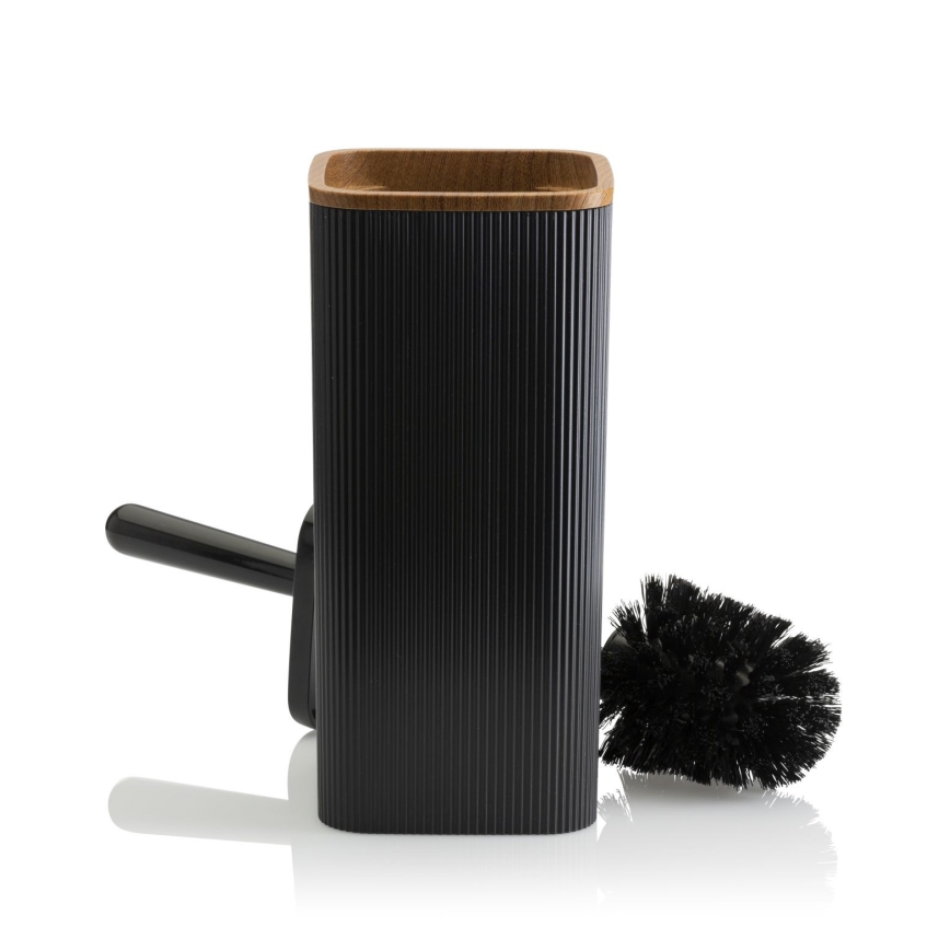 Badkamer set ZOYA 5 st. zwart/bruin