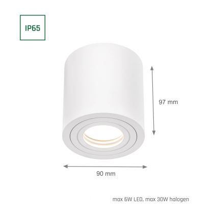 Badkamer spot CHLOE 1xGU10/30W/230V IP65 rond wit